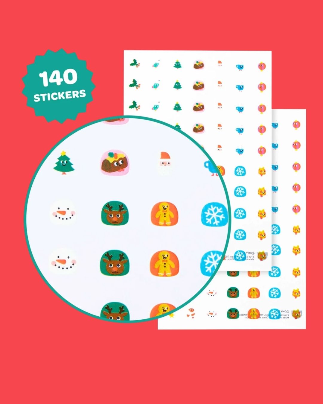 OMY Ho Ho Ho! – Christmas Nail Stickers for Kids, 140 pcs
