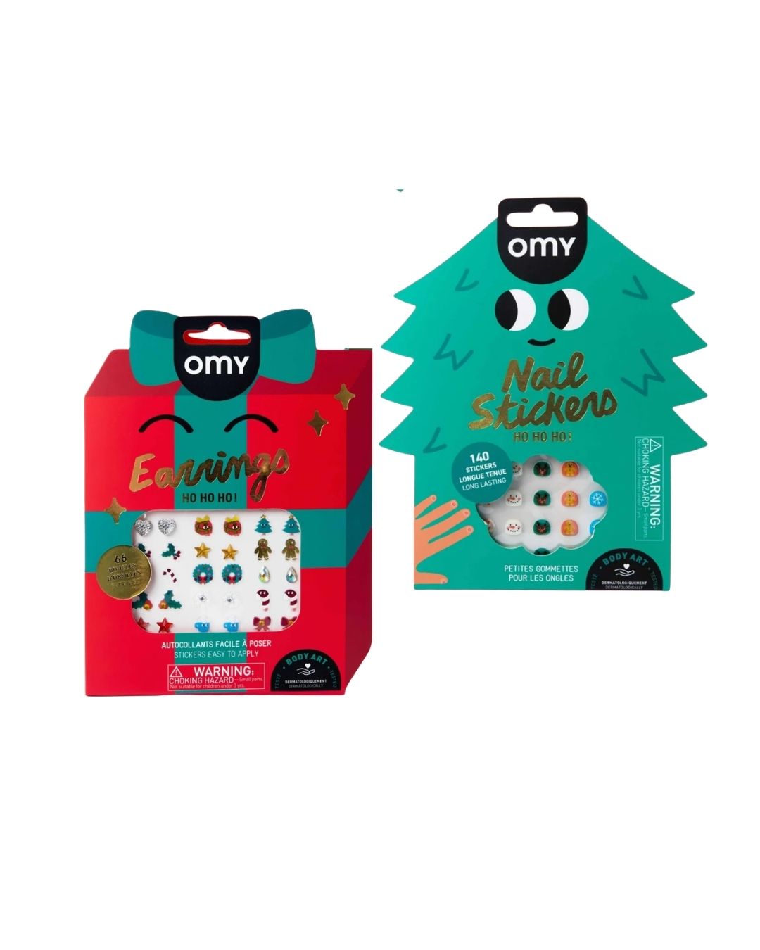 OMY Christmas Party – lasten joulusetti kynsi- ja korvakorutarroilla